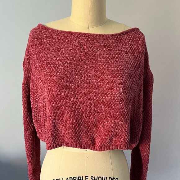Nasty Gal Sweaters - Nasty Gal Women's Cropped Long sleeve Super Soft Rose Pullover Sweater Sz S
